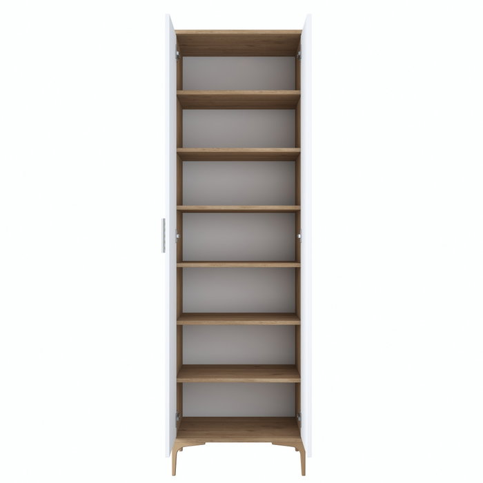 Hanah Home EA116 -2746 Recibidor de Entrada Elegante Nogal y Blanco 60x198x37.5cm